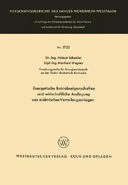 Energetische Betriebseigenschaften Und Wirtschaftliche Auslegung Von Elektrischen Verteilungsanlagen (English, Helmut Schaefer)