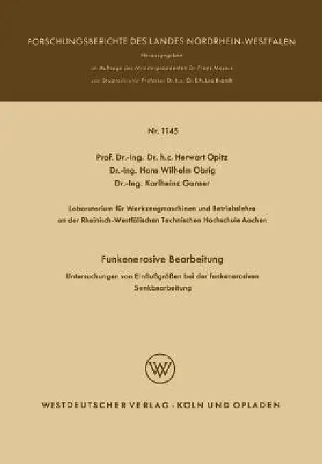 Funkenerosive Bearbeitung (English, Herwart Opitz)