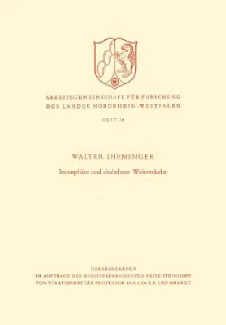 Ionosphäre Und Drahtloser Weitverkehr (English, Walter Dieminger)