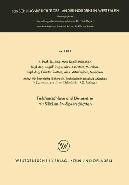 Teilchenzählung und Dosimetrie mit Silizium-PN-Sperrschichten (English, Max Knoll)
