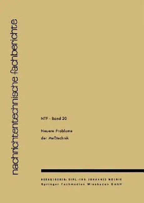Neuere Probleme Der Messtechnik (English, J. Wosnik J.)