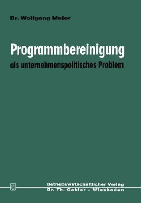 Programmbereinigung ALS Unternehmenspolitisches Problem (English, Wolfgang Majer)