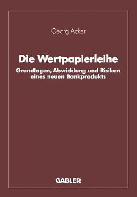 Die Wertpapierleihe (English, Georg Acker)
