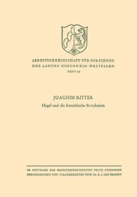 Hegel Und Die Französische Revolution (English, Joachim Ritter)