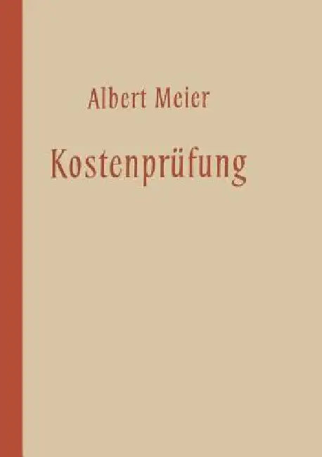 Kostenprüfung (English, Albert Meier)