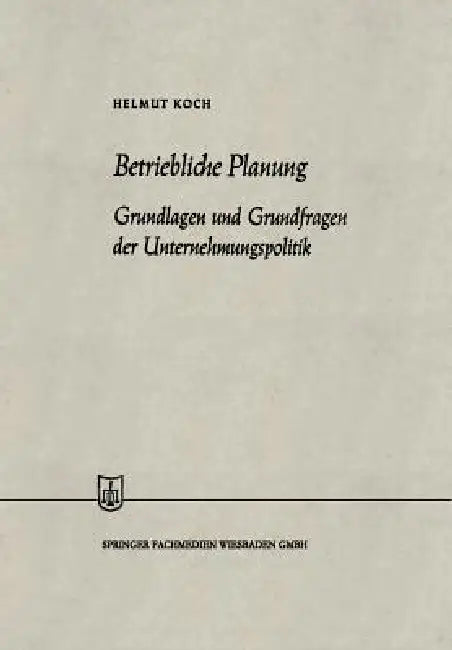 Betriebliche Planung (English, Helmut Koch)