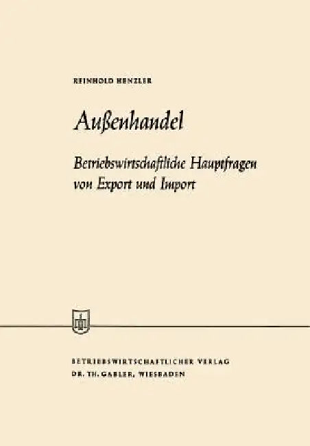 Außenhandel (English, Reinhold Henzler)