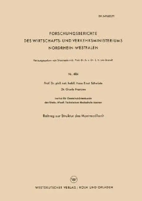 Beitrag Zur Struktur Des Montmorillonit (English, Hans-Ernst Schwiete)