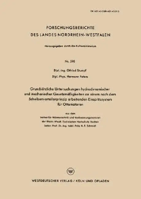 Grundsätzliche Untersuchungen Hydrodynamischer Und Mechanischer Gesetzmäßigkeiten an Einem Nach Dem (English, Otfried Stumpf)