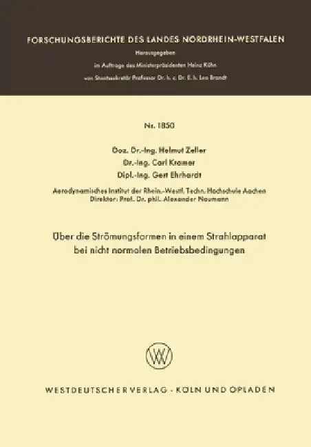 Über die Strömungsformen in einem Strahlapparat bei nicht normalen Betriebsbedingungen (English, Helmut Zeller)