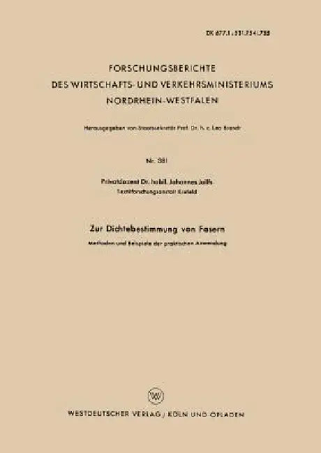 Zur Dichtebestimmung Von Fasern (English, Johannes Juilfs)