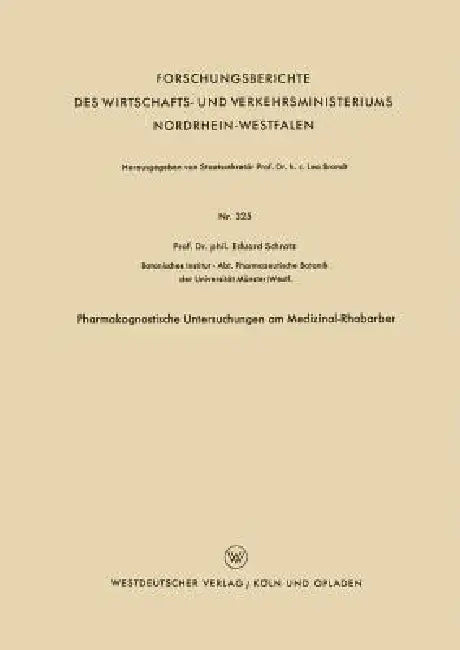 Pharmakognostische Untersuchungen Am Medizinal-Rhabarber (English, Eduard Schratz)