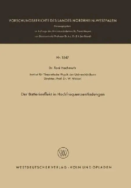 Der Batterieeffekt in Hochfrequenzentladungen (English, Toni Hochmuth)