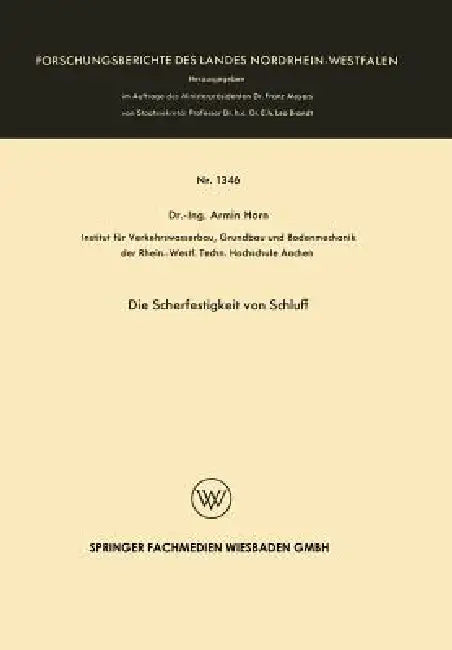 Die Scherfestigkeit Von Schluff (English, Armin Horn)