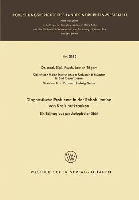 Diagnostische Probleme in Der Rehabilitation Von Kreislaufkranken (English, Jochen Trägert)
