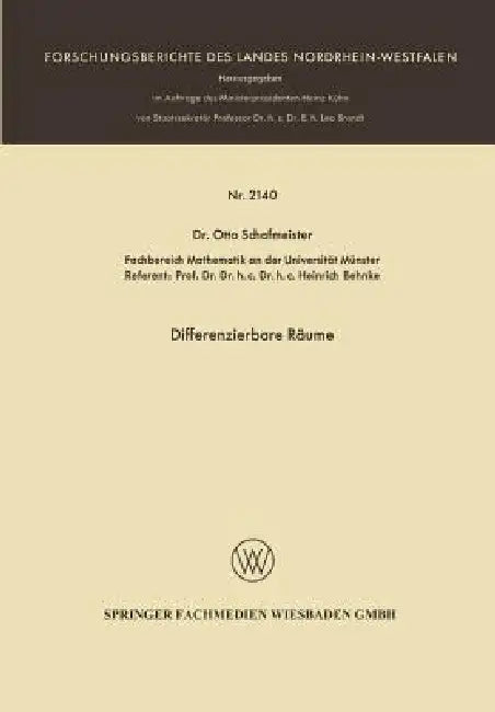 Differenzierbare Räume (English, Otto Schafmeister)