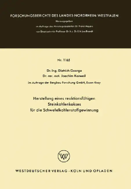 Herstellung eines reaktionsfähigen Steinkohlenkokses für die Schwefelkohlenstoffgewinnung (English, Dietrich George)