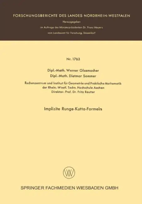 Implizite Runge-Kutta-Formeln (English, Werner Glasmacher | Dietmar Sommer)