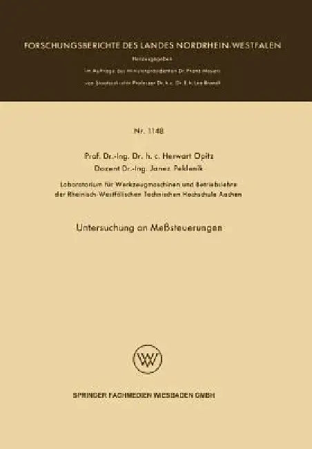Untersuchung an Meßsteuerungen (English, Herwart Opitz)