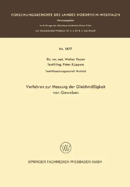 Verfahren zur Messung der Gleichmäßigkeit von Geweben (English, Walter Fester)