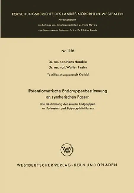 Potentiometrische Endgruppenbestimmung an synthetischen Fasern (English, Hans Hendrix)