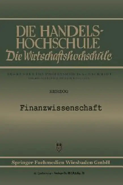 Finanzwissenschaft (English, Richard Herzog)