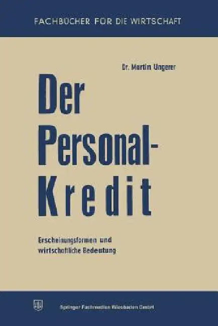 Der Personalkredit (English, Martin Ungerer)