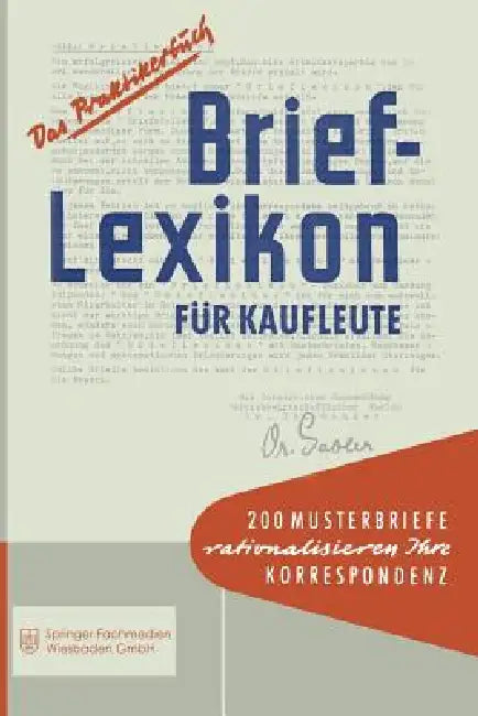 Brief-Lexikon Für Kaufleute (English, Betriebswirtschafts-Magazin)