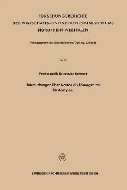 Untersuchungen Über Aceton ALS Lösungsmittel Für Acetylen (English, L. Brandt)