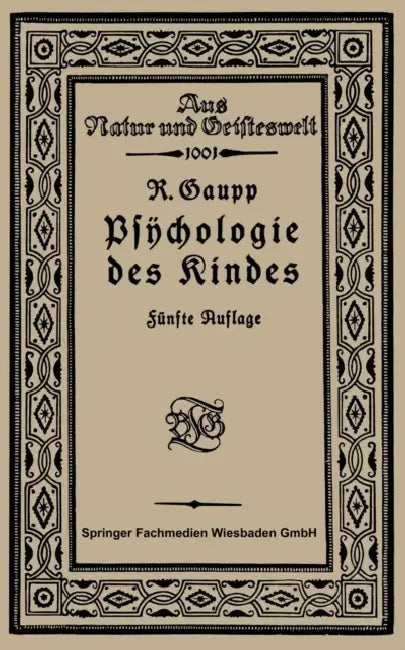 Psychologie Des Kindes (English, Robert Gaupp)