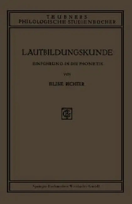 Lautbildungskunde (English, Elise Richter)