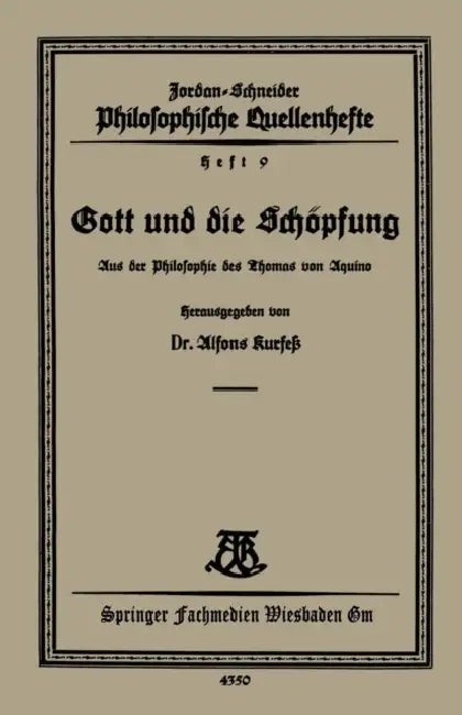 Gott Und Die Schöpfung (English, Alfons Kurfeß)