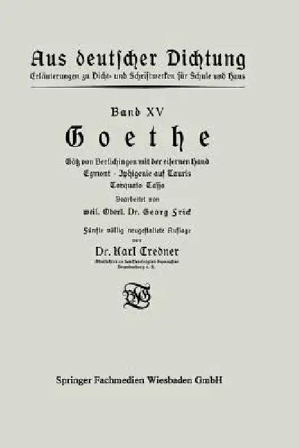 Goethe (English, Karl Credner | Georg Frick)