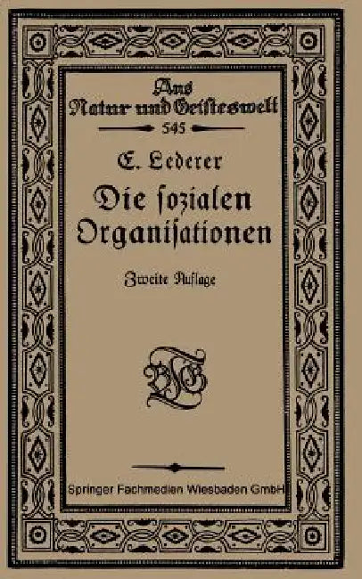 Die Sozialen Organisationen (English, Emil Lederer)