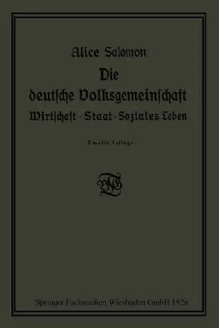 Die Deutsche Volksgemeinschaft (English, Alice Salomon)