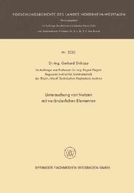 Untersuchung Von Netzen Mit Veränderlichen Elementen (English, Gerhard Dickopp)