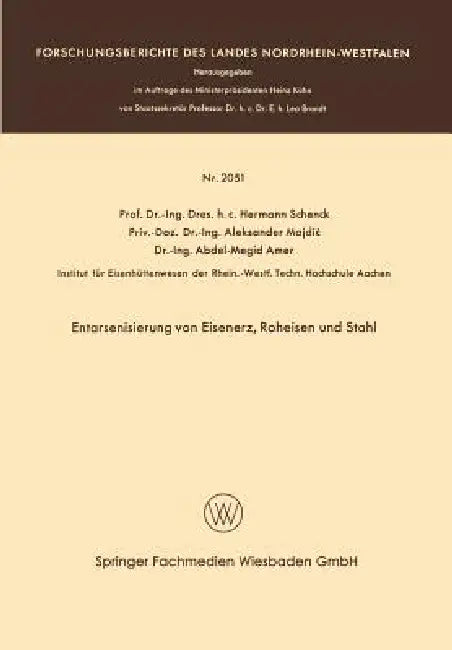 Entarsenisierung Von Eisenerz, Roheisen Und Stahl (English, Hermann Rudolf Schenck)