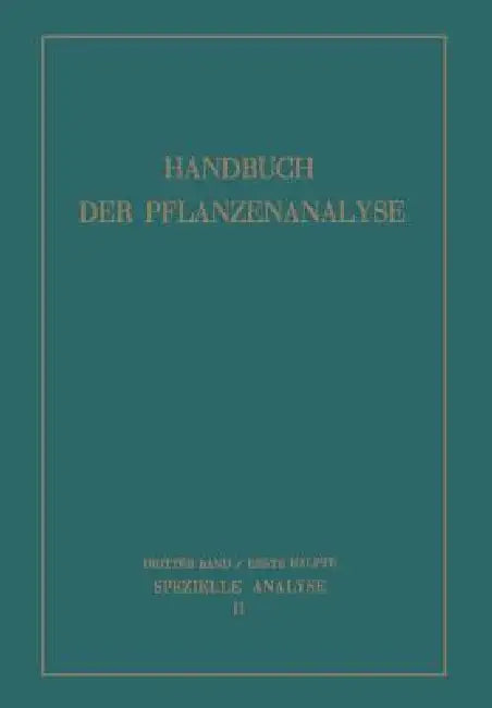 Spezielle Analyse (English, M. Bergmann | K. Boresch | R. Brieger)