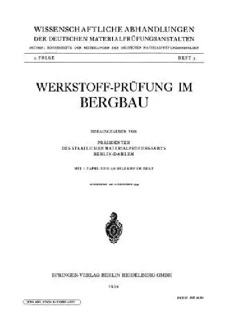 Werkstoff-Prüfung Im Bergbau (English, Kenneth A. Loparo)