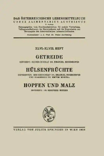 Getreide / Hülsenfrüchte / Hopfen Und Malz (English, Emanuel Rogenhofer | Viktor Moucka | Siegfried Iritzer)