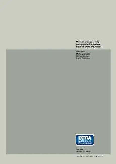 Versuche an Gelenkig Gelagerten Stahlbetonstützen Unter Dauerlast (English, Ramu | Grenacher | Baumann)