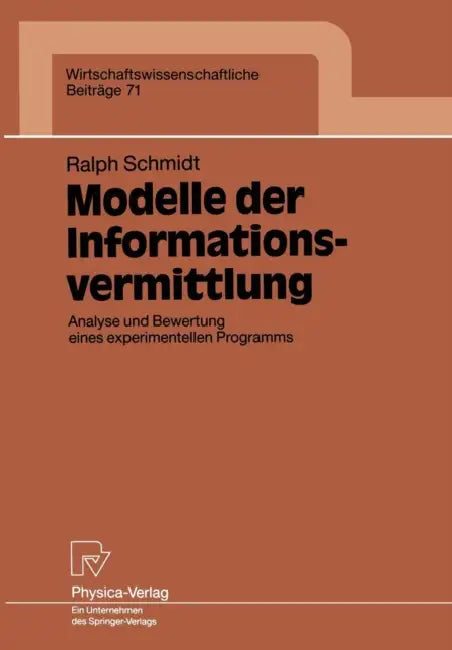 Modelle Der Informationsvermittlung (English, Ralph Schmidt)
