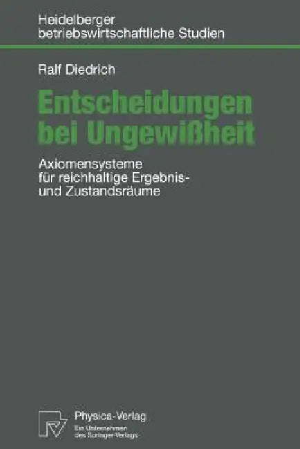 Entscheidungen Bei Ungewißheit (English, Ralf Diedrich)