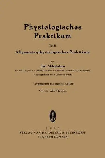 Physiologisches Praktikum (English, Emil Abderhalden)