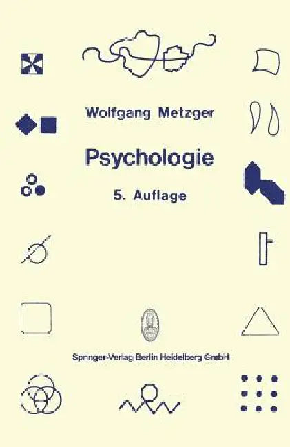 Psychologie (English, Wolfgang Metzger)