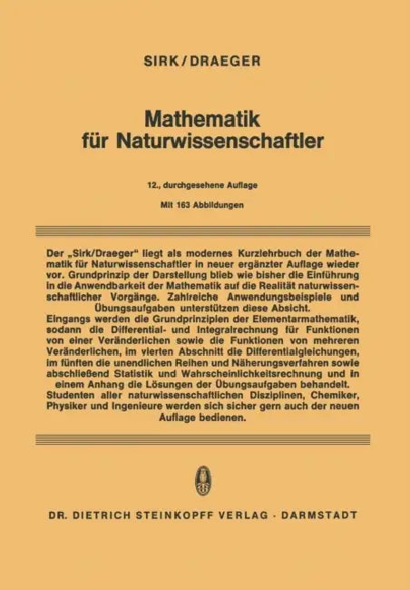 Mathematik Für Naturwissenschaftler (English, H. Sirk | M. Draeger)