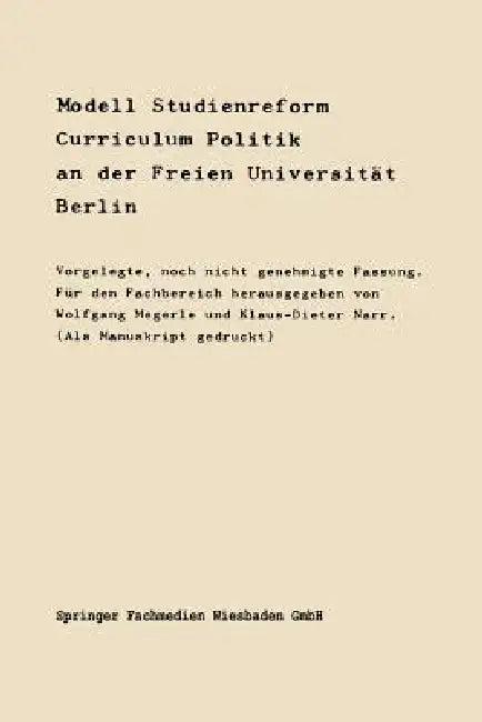 Modell Studienreform (English, Klaus Megerle)
