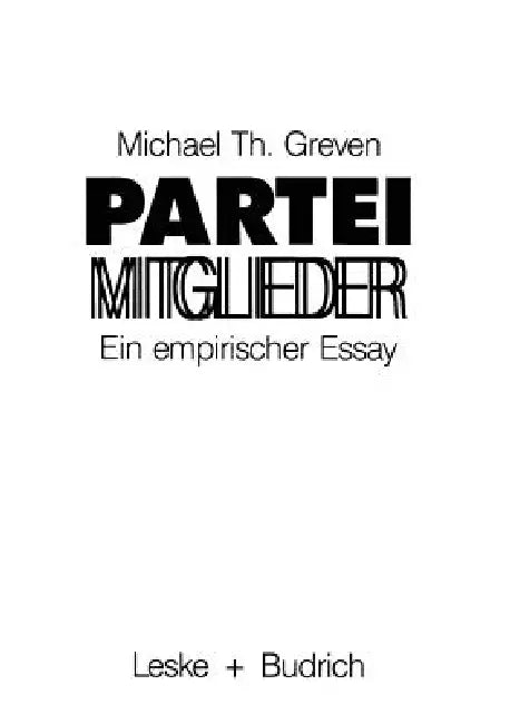 Parteimitglieder (English, Michael Th Greven)