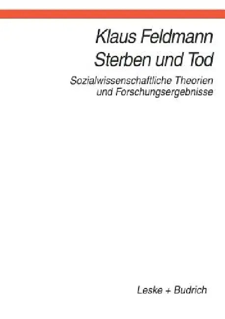 Sterben Und Tod (English, Klaus Feldmann)