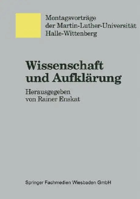 Wissenschaft Und Aufklärung (English, Rainer Enskat)